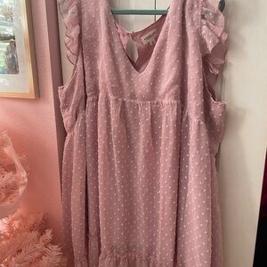 Pink Ruffled plus-size  Dress